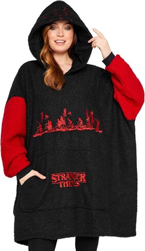 Stranger Things Blanket Hoodie for Adults and Teenagers - Cosy Oversized Fleece Hoodie One Size Sherpa Hood - Gifts for Her in Saudi Arabia