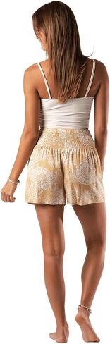 Lotus and Luna Flowy Beach High Elastic Waisted Boho Shorts… in Saudi Arabia