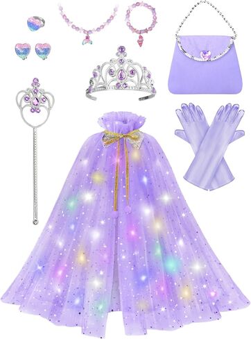 Princess Dress Up Costume for Girls 3 4 5 6 Years Old, Toddler Princess Clothes Cape, Christmas Birthday Party Gift in Saudi Arabia
