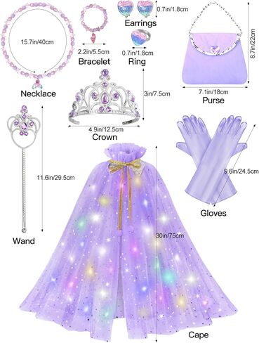 Princess Dress Up Costume for Girls 3 4 5 6 Years Old, Toddler Princess Clothes Cape, Christmas Birthday Party Gift in Saudi Arabia