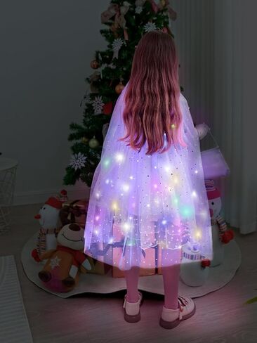 Princess Dress Up Costume for Girls 3 4 5 6 Years Old, Toddler Princess Clothes Cape, Christmas Birthday Party Gift in Saudi Arabia