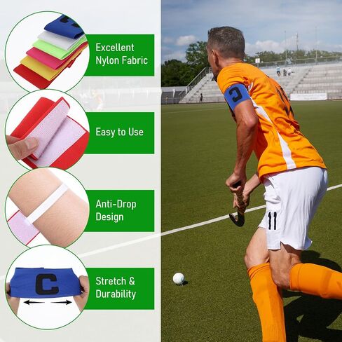 4 Pcs Soccer Captain Armband Adult, Elastic Protective Arm Bands Football Gear, Armband for Adult Team Training in Saudi Arabia