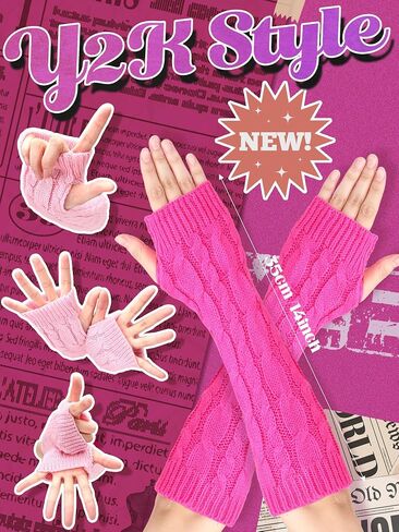 Bememo 3 Pairs Arm Warmers Long Fingerless Gloves Knit Wrist Warmers with Thumb Hole Open Finger Arm Socks for Women Adult in Kuwait