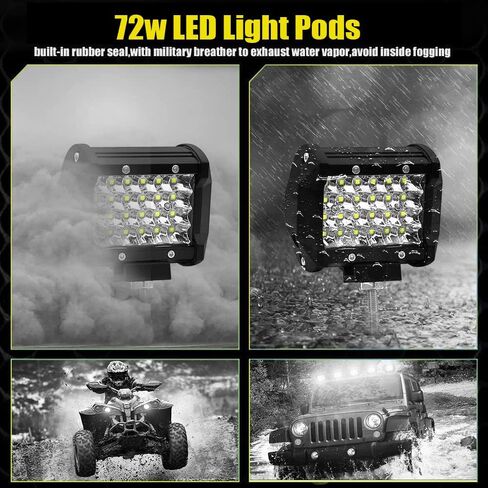 مجموعات شريط إضاءة LED للشاحنة - قضبان إضاءة LED رفيعة مقاس 20 بوصة، وحدات إضاءة LED مقاس 4 بوصات 12 فولت 24 فولت، ضوء عمل LED على الطرق الوعرة لعربة التقاط جرار ATV مع حزام الأسلاك in Saudi Arabia