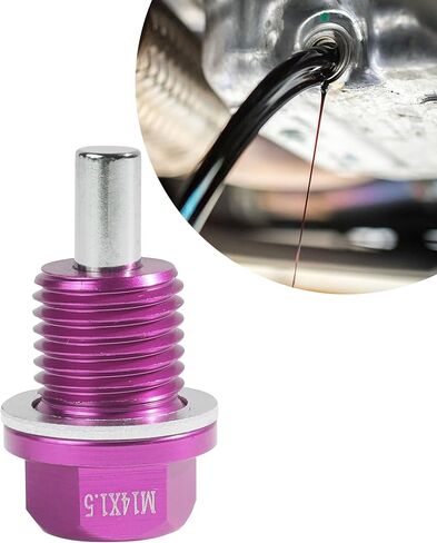 Oil Drain Plug,M14x1.5 Oil Plug,Magnetic Oil Drain Plug,Oil Pan Drain Plug,Car Accessories Engine Oil Drain Plug,Automotive Replacement Engine Oil Drain Plugs,Suitable for Most Cars (Purple) in Saudi Arabia