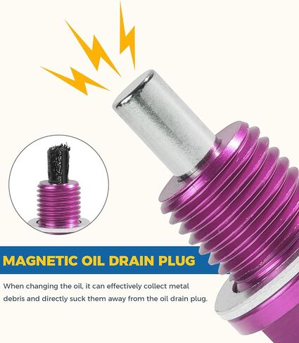 Oil Drain Plug,M14x1.5 Oil Plug,Magnetic Oil Drain Plug,Oil Pan Drain Plug,Car Accessories Engine Oil Drain Plug,Automotive Replacement Engine Oil Drain Plugs,Suitable for Most Cars (Purple) in Saudi Arabia