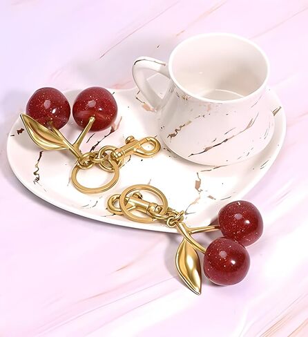 Cherry handbag charms, cherry keychain accessories, wallet charms Luggage charms. in Saudi Arabia