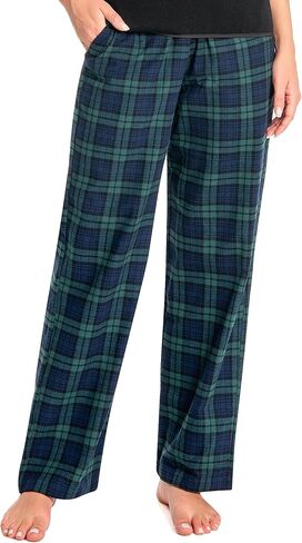 Nutria المرأة الفانيلا بيجامة السراويل منقوشة القطن لينة ناعم PJ قيعان صالة دافئة النوم الشتاء ملابس خاصة مع جيوب D06 in Kuwait