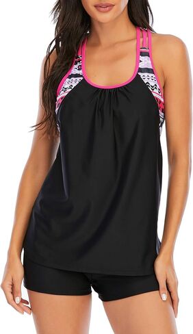 Zando Tankini Bathing Suits for Women Sport Womens Swimsuits Athletic Two Piece Swimsuit for Women Tankini Top with Shorts in Saudi Arabia