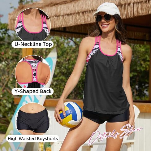 Zando Tankini Bathing Suits for Women Sport Womens Swimsuits Athletic Two Piece Swimsuit for Women Tankini Top with Shorts in Saudi Arabia