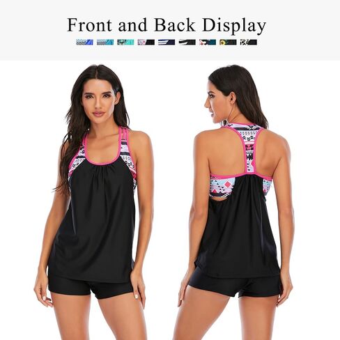 Zando Tankini Bathing Suits for Women Sport Womens Swimsuits Athletic Two Piece Swimsuit for Women Tankini Top with Shorts in Saudi Arabia