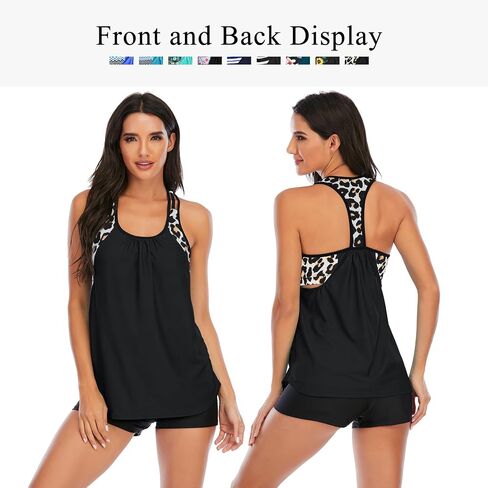 Zando Tankini Bathing Suits for Women Sport Womens Swimsuits Athletic Two Piece Swimsuit for Women Tankini Top with Shorts in Saudi Arabia
