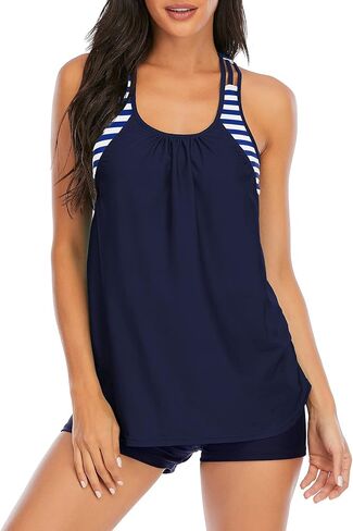 Zando Tankini Bathing Suits for Women Sport Womens Swimsuits Athletic Two Piece Swimsuit for Women Tankini Top with Shorts in Saudi Arabia