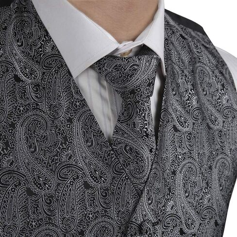 Epoint Men's Fashion Series Pattern Microfiber Dress Tuxedo Vest Neck Tie Set Mens in Saudi Arabia