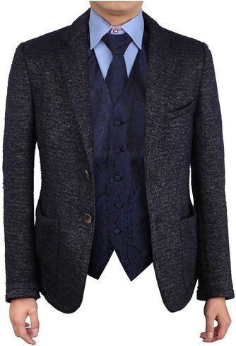 مجموعة أزياء رجالية من Epoint بنمط فستان من الألياف الدقيقة وربطة عنق وصدرية للرجال in Kuwait