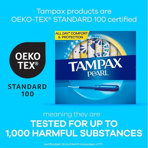 Tampax Pearl Tampons Multipack, Light/Regular/Super Absorbency, with Leakguard Braid, Unscented, 94 Count in Saudi Arabia