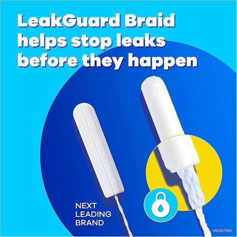 Tampax Pearl Tampons Multipack, Light/Regular/Super Absorbency, with Leakguard Braid, Unscented, 94 Count in Saudi Arabia