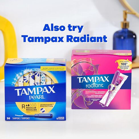 Tampax Pearl Tampons Multipack, Light/Regular/Super Absorbency, with Leakguard Braid, Unscented, 94 Count in Saudi Arabia