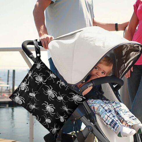 visesunny Music Lover Dinosaur 2Pcs Diaper Changing Totes Wet Bags with Zippered Pockets Washable Reusable Roomy Cloth Diaper for Travel,Beach,Daycare,Stroller,Dirty Gym Clothes,Wet Swimsuits,Toiletri in Saudi Arabia