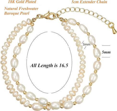 سوار اللؤلؤ 6 ملم سلسلة اللؤلؤ المختارة بعناية 18 كيلو مطلية بالذهب حساسة خمر Y2k مجوهرات هدايا للأم النساء الفتيات in Kuwait