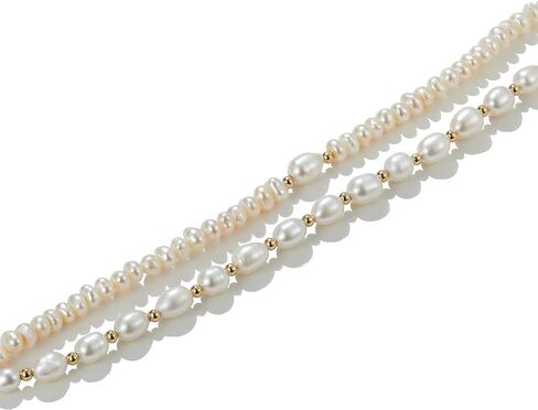 سوار اللؤلؤ 6 ملم سلسلة اللؤلؤ المختارة بعناية 18 كيلو مطلية بالذهب حساسة خمر Y2k مجوهرات هدايا للأم النساء الفتيات in Kuwait