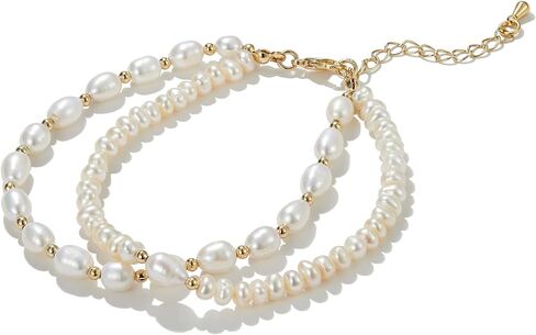 سوار اللؤلؤ 6 ملم سلسلة اللؤلؤ المختارة بعناية 18 كيلو مطلية بالذهب حساسة خمر Y2k مجوهرات هدايا للأم النساء الفتيات in Kuwait