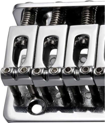 6 String 65MM Metal Fixed Hardtail Saddle Bridge Top Load Guitar Tailpiece Compatible for Fender Strat Tele Electric Guitar, Chrome in Saudi Arabia