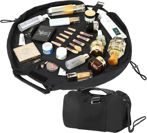 Drawstring Makeup Bag Organizer (Black) in Saudi Arabia