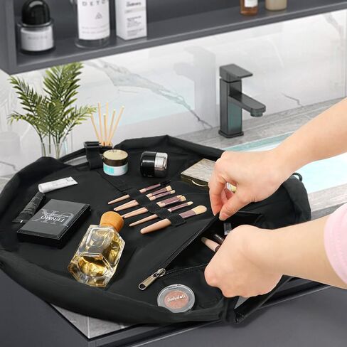 Drawstring Makeup Bag Organizer (Black) in Saudi Arabia
