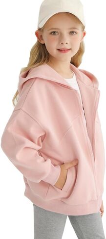 Toddler Girl Zip Up Hoodie Jacket Coats Kids Casual Outerwear in Kuwait