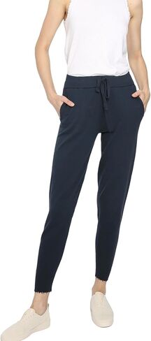 Minnie Rose Womens Cotton Cashmere Frayed Jogger Pants in Saudi Arabia