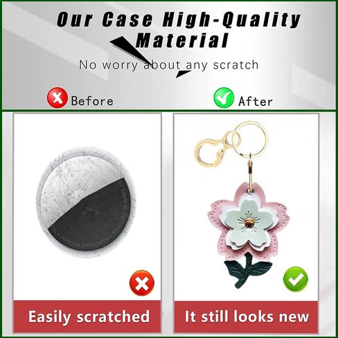 Leather Keychain Case Holder Compatible with AirTag,Anti-Scratch Air Tag Cover with Keychain Ring in Kuwait