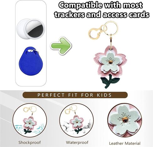 Leather Keychain Case Holder Compatible with AirTag,Anti-Scratch Air Tag Cover with Keychain Ring in Kuwait