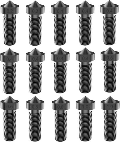 15PCS Brass Nozzles Kit for Anycubic Kobra, 3D Printer 7PCS 0.4mm Nozzles and 2PCS 0.2mm, 0.6mm, 0.8mm, 1.0mm Brass Nozzles Kit for Anycubic Mega, Mega X, Chrion, Kobra, Kobra Neo in Saudi Arabia