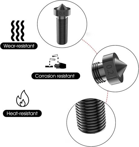 15PCS Brass Nozzles Kit for Anycubic Kobra, 3D Printer 7PCS 0.4mm Nozzles and 2PCS 0.2mm, 0.6mm, 0.8mm, 1.0mm Brass Nozzles Kit for Anycubic Mega, Mega X, Chrion, Kobra, Kobra Neo in Saudi Arabia