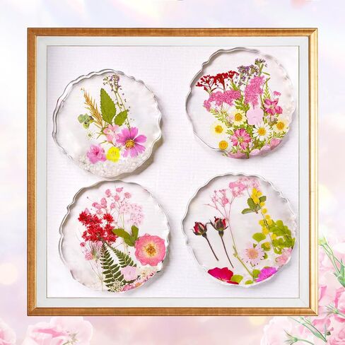 Pressed Flowers Bulk Dried Flowers for Crafts,Real Natural Pressed Flowers Dry Leaves Kit for Crafts Resin Mold Jewelry Candle Soap Making Scrapbooking Nails DIY（Pink Style） in Saudi Arabia