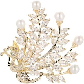 14K Gold Majestic Phoenix Brooch Embellished with Lustrous Pearls and Colorful Gemstones, Sophisticated Jewelry for Memorable Events, Must-Have Accessory for Elegant Women