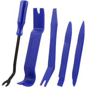 Mandark 5PCS Trim Removal Tool Kit, No-Scratch Vehicle Pry Tool Set, Automotive Audio Dash Panel Door Panel Clip Window Molding Fastener Remover Assortment, Universal for SUV, Sedan, Truck (Blue)