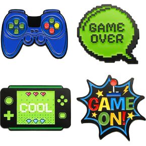 4 Pcs Video Game Pins for Backpacks Blue Green Gaming Controller Console Decorative Lapel Badges Brooches Gifts Cool Jewelry Accessories for Teens Boy Men Gamer Clothes Jacket Hat Lanyard Bag