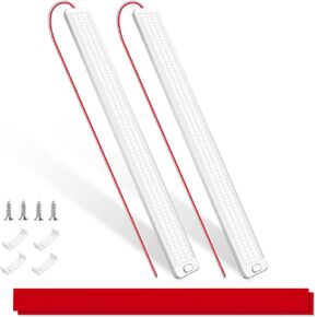 شريط إضاءة LED 12 فولت، شريط أضواء LED 120 لومن 640LM 8 وات DC12-85 فولت للسيارة الداخلية، مصابيح RV داخلية مع مفتاح للمقطورة والتخييم والبضائع المغلقة والمقطورة والقارب والمنزل المتنقل (4 عبوات)