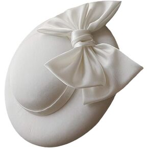 Abaodam فستان الحفلات Fascinator Retro Top Hat قبعات الكنيسة قبعة كوكتيل قبعة مستديرة قبعة الرامي قبعة الشاي النسائية خمر قبعة Fascinators قبعة للنساء العروس شيونغسام ربطة عنق بيضاء