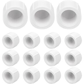 30Pcs 1/2 Inch Threaded Pvc Pipe Caps Female Sprinkler Cap Plug Adapter Coupling Pipe Fittings White (1/2 Inch)