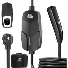 Universal Mobile Charger for Tesla - 32A Level 2 Mobile Connector with NEMA 14-50 Plug, 25 ft Extension Cord, Home Charger Compatible with Model 3/Y/S/X (Button with Functions)