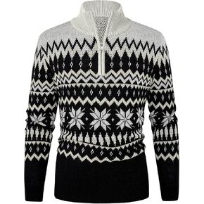 Aiyino Men's Halloween Christmas Knitted Pullover Sweater Warm Long Sleeve Polo Sweaters