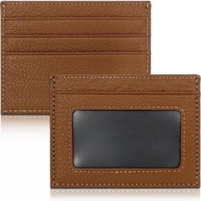 WOXVM Credit Card Holder Wallet RFID Blocking Slim Credit Card Cases Holder Premium Leather Minimalist Front Pocket Small Wallet with 6 Card Slots and 1 Pockets for Men Women