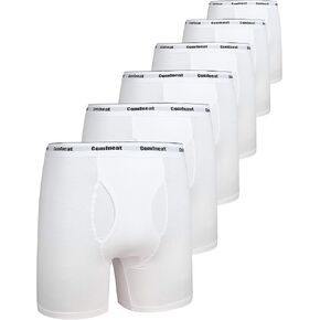 Comfneat Men's 6-Pack Boxer Briefs Soft Breathable Underwear S-XXL Open Fly