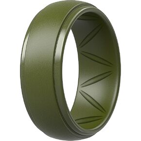 ThunderFit Silicone Wedding Rings for Men, Breathable Step Edge Rubber Engagement Bands 10mm Wide 2.5mm Thick - 1/2/3/4/5/6/7 Variety Multipack