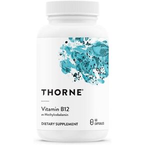 THORNE Vitamin B12 - as Methylcobalamin - Supports Heart and Nerve Health, Blood Cell Function, Healthy Sleep, and Methylation - Gluten-Free, Soy-Free, Dairy-Free - 60 Capsules