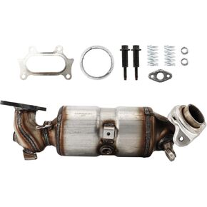 KAC Front Catalytic Converter w/Exhaust Manifold Compatible with Civic 2012-2013 1.8L, ILX 2013-2014 2.0L High Flow Catalytic Converter OEM 16678, 1Pcs ​(EPA Compliant)