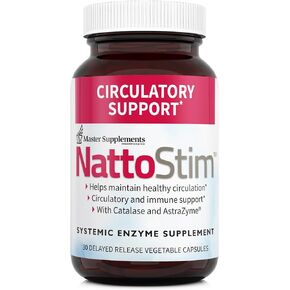 Master Supplements NattoStim - 30 Delayed Release Vegetable Capsules - Circulatory & Immune Support - Vegan, Gluten Free - 30 Servings